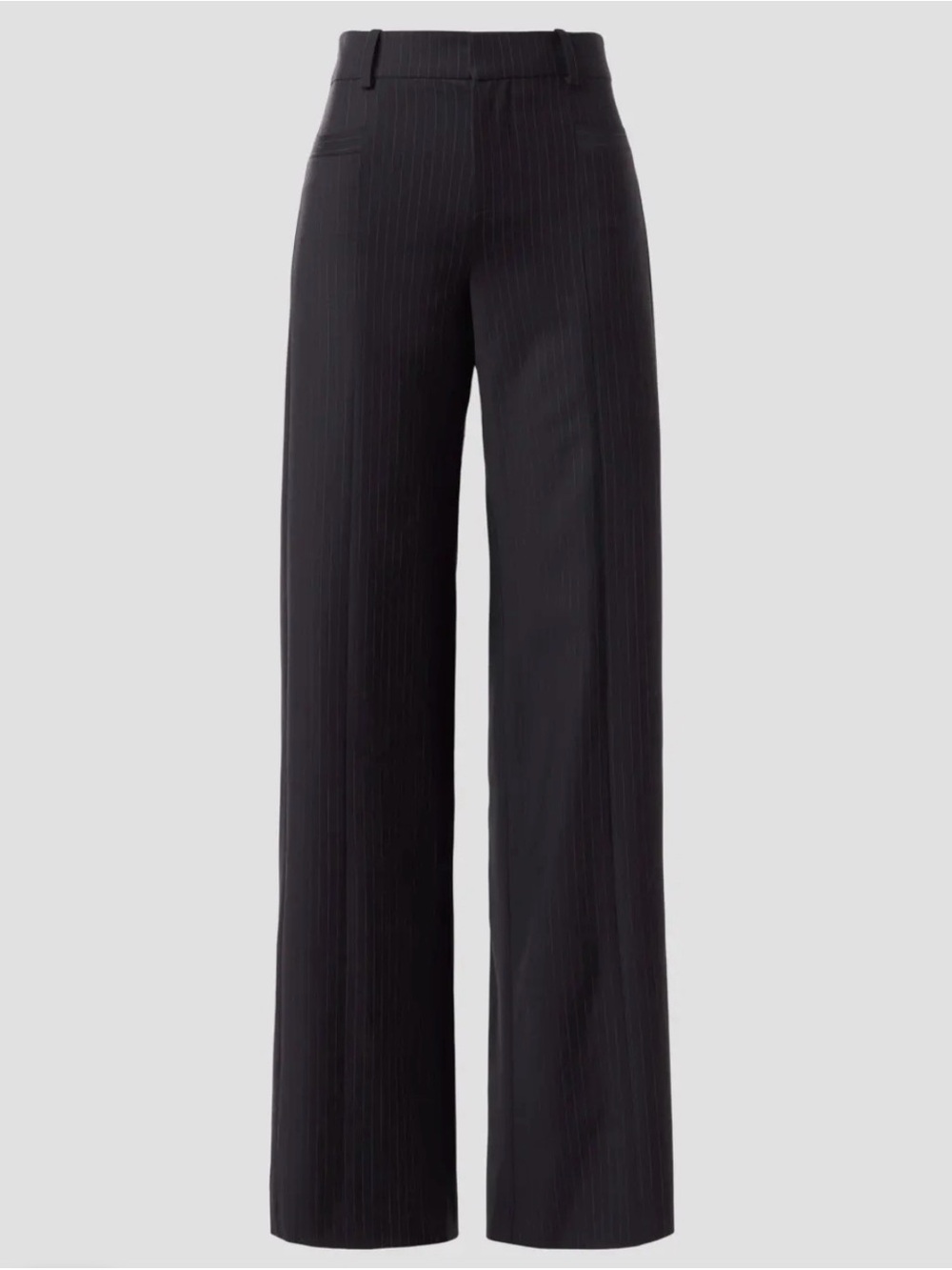 Ba&sh Navy Blue Pinstipe Trousers EUC size 4 - Picture 7 of 11